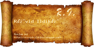 Rövid Ildikó névjegykártya